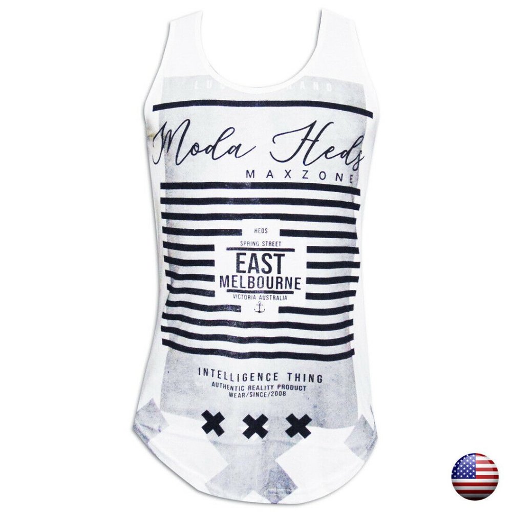 MODA HEDS AUSTRALIA MEN WHITE TANK TOP SIZE S M L